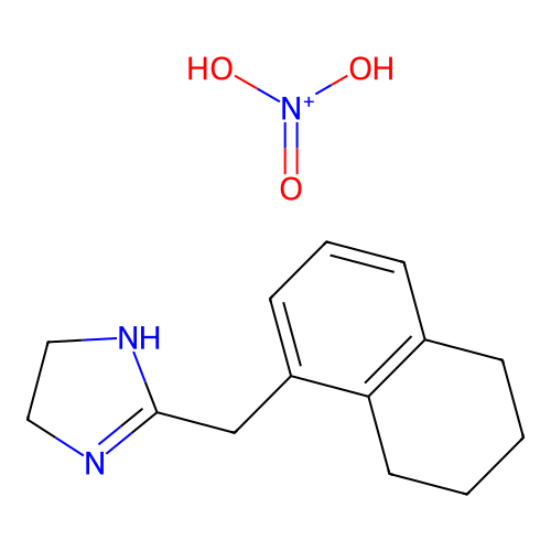 4,5-Dihydro-2-((5,6,7,8-tetrahydro-1-naphthyl)methyl)-1H-imidazolium nitrate structure