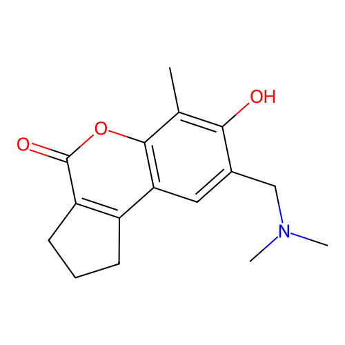 8-[(dimethylamino)methyl]-7-hydroxy-6-methyl-2,3-dihydrocyclopenta[c]chromen-4(1H)-one structure