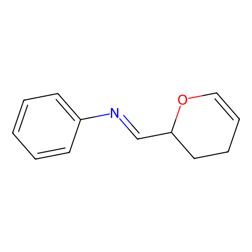(E)-1-(3,4-Dihydro-2H-pyran-2-yl)-N-phenylmethanimine structure