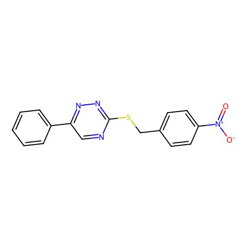 3-[(4-Nitrobenzyl)sulfanyl]-6-phenyl-1,2,4-triazine structure