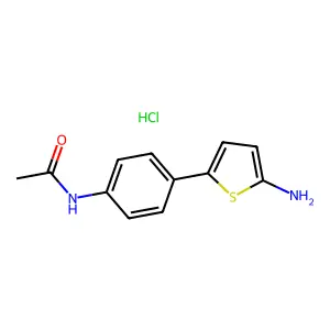 Acetamide, N-(4-(5-amino-2-thienyl)phenyl)-, monohydrochloride structure