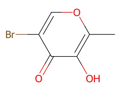 5-Bromo-3-hydroxy-2-methylpyran-4-one structure