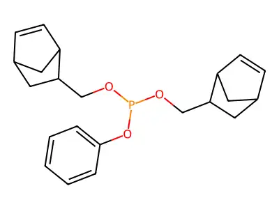 Phosphorous acid, bis(bicyclo[2.2.1]hept-5-en-2-ylmethyl) phenyl ester structure
