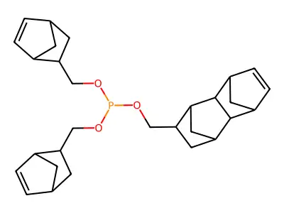 Bis(5-norbornen-2-ylmethyl) (1,2,3,4,4a,5,8,8a-octahydro-1,4:5,8-dimethanonaphth-2-yl)methyl phosphite structure