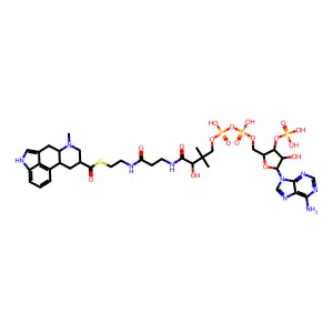 Ergoline-8-carbothioic acid, 6-methyl-, S-ester with coenzyme A, (8beta)- structure