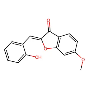 (2Z)-2-(2-hydroxybenzylidene)-6-methoxy-1-benzofuran-3(2H)-one structure