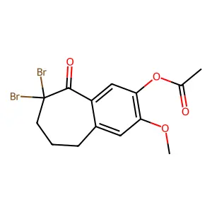 (6,6-dibromo-2-methoxy-5-oxo-8,9-dihydro-7H-benzo[7]annulen-3-yl) acetate structure