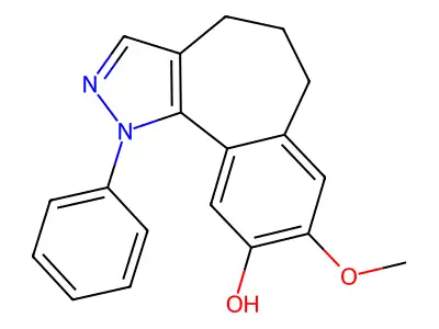 8-methoxy-1-phenyl-5,6-dihydro-4H-benzo[1,2]cyclohepta[3,4-c structure