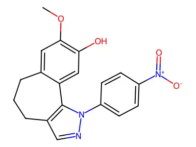 8-methoxy-1-(4-nitrophenyl)-5,6-dihydro-4H-benzo[1,2]cyclohe structure