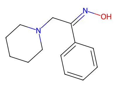 (NE)-N-(1-phenyl-2-piperidin-1-ylethylidene)hydroxylamine structure