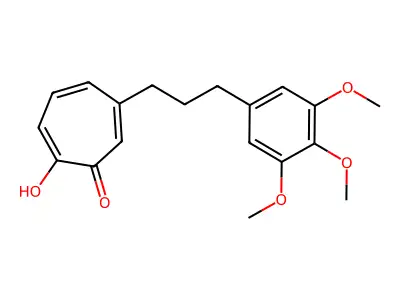 2-Hydroxy-6-[3-(3,4,5-trimethoxyphenyl)propyl]cyclohepta-2,4,6-trien-1-one structure