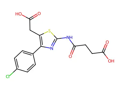 Succinamic acid, N-(5-carboxymethyl-4-(p-chlorophenyl)-2-thiazolyl)- structure
