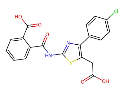 Phthalamic acid, N-(5-carboxymethyl-4-(p-chlorophenyl)-2-thiazolyl)- structure