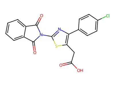 Thiazole-5-acetic acid, 4-(p-chlorophenyl)-2-(1,3-dioxo-2-isoindolyl)- structure