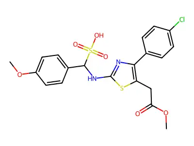4-(p-Chlorophenyl)-2-((p-methoxy-alpha-sulfobenzyl)amino)thiazole-5-acetic acid methyl ester structure