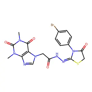 N-[(Z)-[3-(4-bromophenyl)-4-oxo-1,3-thiazolidin-2-ylidene]am structure