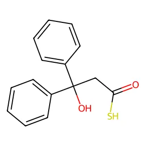 3-hydroxy-3,3-diphenylpropanethioic S-acid structure