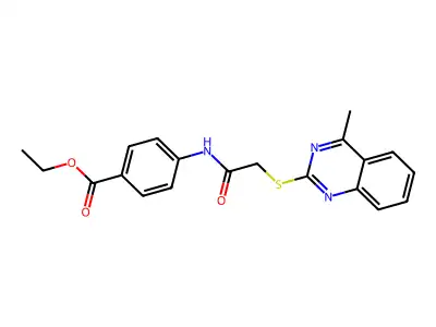 Ethyl 4-{2-[(4-methylquinazolin-2-YL)sulfanyl]acetamido}benzoate structure