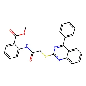 Methyl 2-{2-[(4-phenylquinazolin-2-YL)sulfanyl]acetamido}benzoate structure
