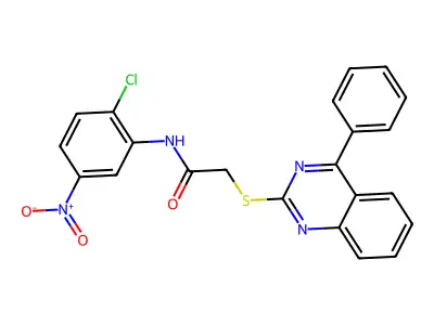 N-(2-chloro-5-nitrophenyl)-2-[(4-phenylquinazolin-2-yl)sulfanyl]acetamide structure