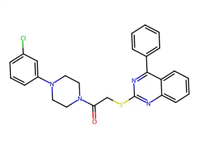 1-[4-(3-chlorophenyl)piperazin-1-yl]-2-[(4-phenylquinazolin-2-yl)sulfanyl]ethan-1-one structure