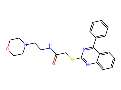 N-[2-(morpholin-4-yl)ethyl]-2-[(4-phenylquinazolin-2-yl)sulfanyl]acetamide structure