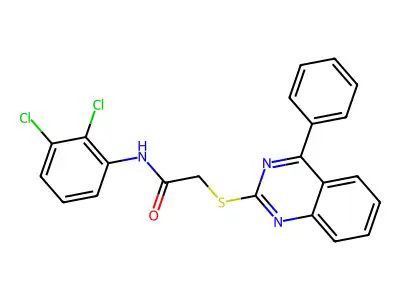 N-(2,3-dichlorophenyl)-2-[(4-phenylquinazolin-2-yl)sulfanyl]acetamide structure
