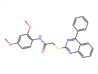 N-(2,4-dimethoxyphenyl)-2-((4-phenylquinazolin-2-yl)thio)acetamide structure