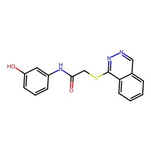 N-(3-hydroxyphenyl)-2-phthalazin-1-ylsulfanylacetamide structure