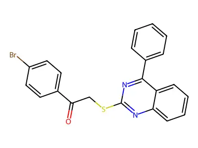 1-(4-Bromophenyl)-2-[(4-phenylquinazolin-2-yl)sulfanyl]ethan-1-one structure