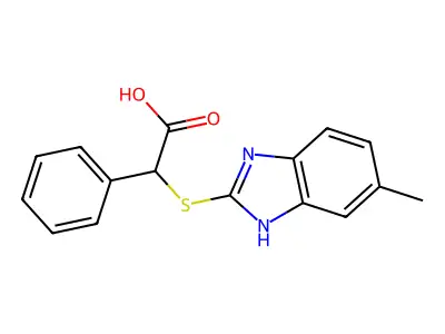 [(5-methyl-1H-benzimidazol-2-yl)sulfanyl](phenyl)acetic acid structure