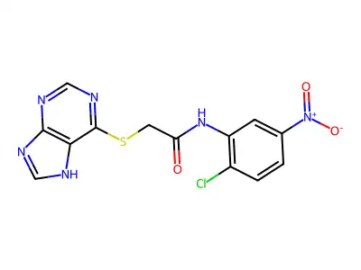 N-(2-chloro-5-nitrophenyl)-2-(7H-purin-6-ylsulfanyl)acetamide structure