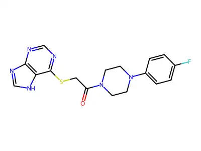 1-[4-(4-fluorophenyl)piperazin-1-yl]-2-(7H-purin-6-ylsulfanyl)ethanone structure