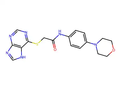 N-[4-(morpholin-4-yl)phenyl]-2-(7H-purin-6-ylsulfanyl)acetamide structure