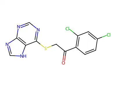 1-(2,4-dichlorophenyl)-2-(7H-purin-6-ylsulfanyl)ethanone structure