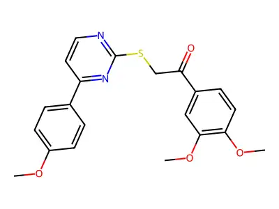 1-(3,4-dimethoxyphenyl)-2-{[4-(4-methoxyphenyl)pyrimidin-2-yl]sulfanyl}ethan-1-one structure