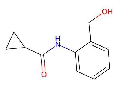 N-[2-(hydroxymethyl)phenyl]cyclopropanecarboxamide structure