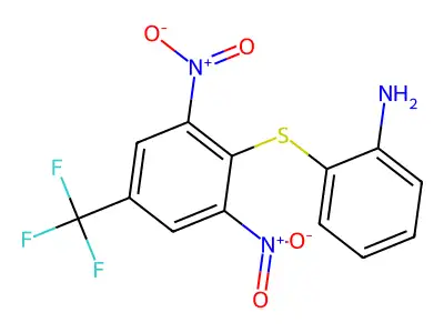 2-[2,6-Dinitro-4-(trifluoromethyl)phenylthio]phenylamine structure
