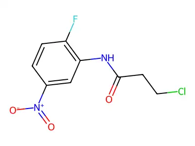 3-chloro-N-(2-fluoro-5-nitrophenyl)propanamide structure