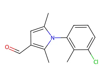 1-(3-chloro-2-methylphenyl)-2,5-dimethyl-1H-pyrrole-3-carbaldehyde structure
