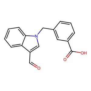 3-((3-Formyl-1h-indol-1-yl)methyl)benzoic acid structure