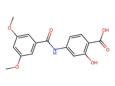 4-(3,5-Dimethoxybenzamido)-2-hydroxybenzoic acid structure