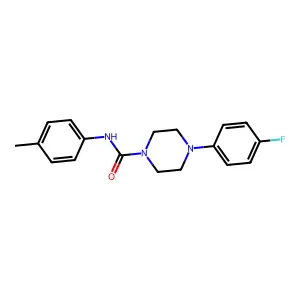 4-(4-fluorophenyl)-N-(4-methylphenyl)piperazine-1-carboxamide structure