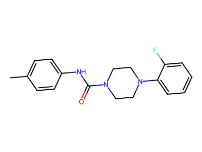4-(2-fluorophenyl)-N-(4-methylphenyl)piperazine-1-carboxamide structure