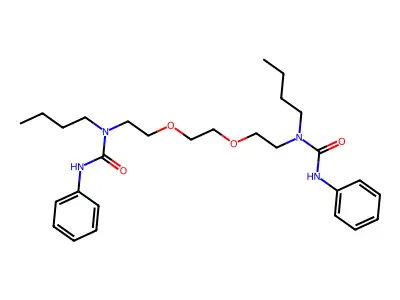 1-butyl-1-[2-[2-[2-[butyl(phenylcarbamoyl)amino]ethoxy]ethoxy]ethyl]-3-phenylurea structure