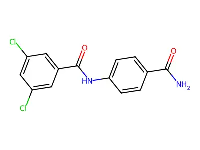 N-(4-carbamoylphenyl)-3,5-dichlorobenzamide structure