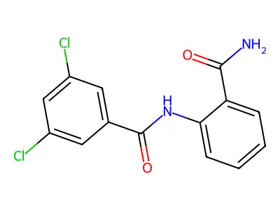 N-(2-carbamoylphenyl)-3,5-dichlorobenzamide structure