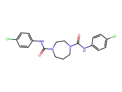 N1,N4-bis(4-chlorophenyl)-1,4-diazepane-1,4-dicarboxamide structure