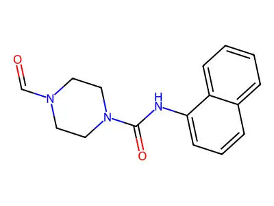 4-formyl-N-naphthalen-1-ylpiperazine-1-carboxamide structure