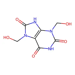 1H-Purine-2,6,8(3H)-trione, 7,9-dihydrobis(hydroxymethyl)- structure